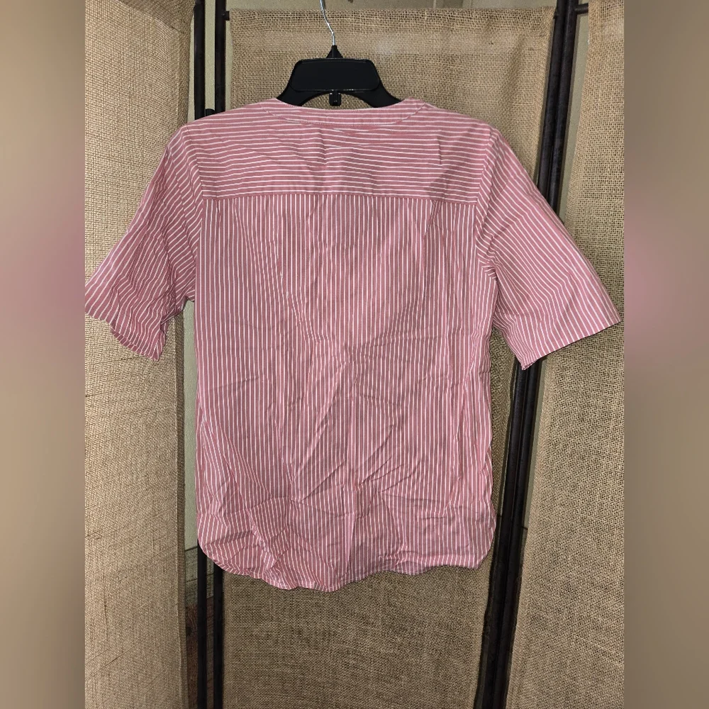 NWOT Women's Anne Klein Pink White Striped Button Up Size Small - Picture 13 of 13